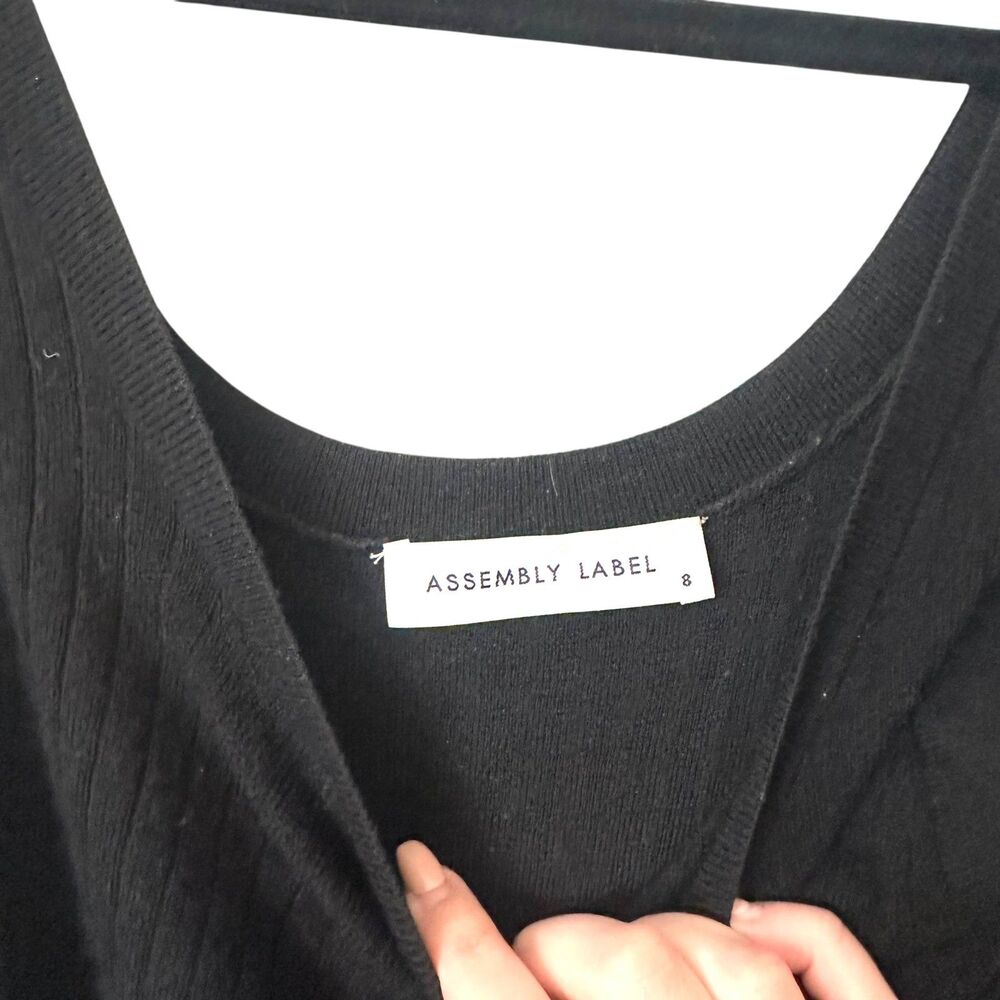 ASSEMBLY LABEL Wool Ribbed Midi Dress Black Sz‎ 8 (US S) - Picture 5 of 6
